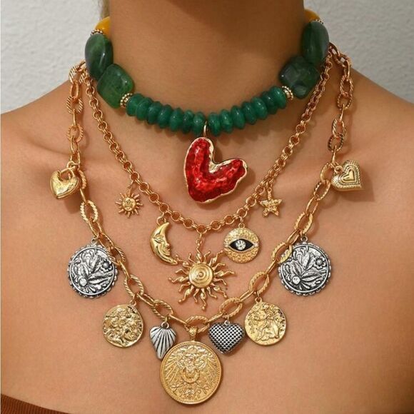 Anthropologie Jewelry - Boho Necklace Set Q889
